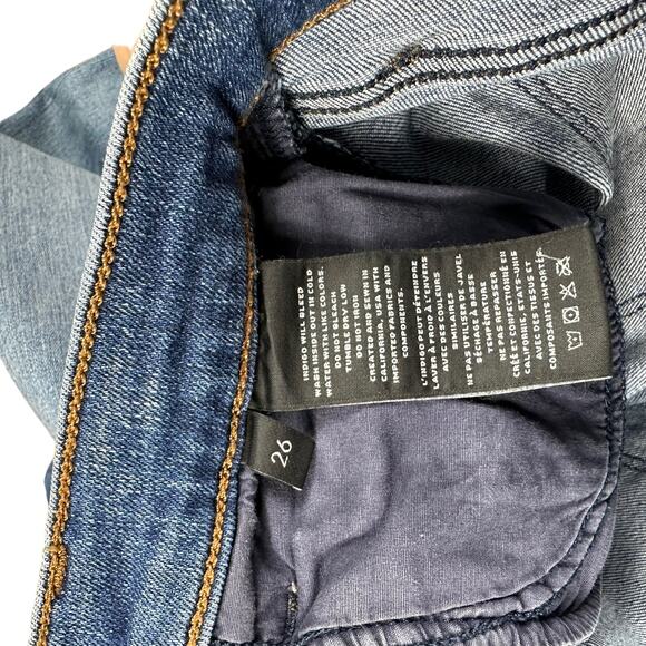 J BRAND Leenah Blue Medium Wash Skinny Denim Jeans Size 26 Frayed Raw Hems - Picture 7 of 7